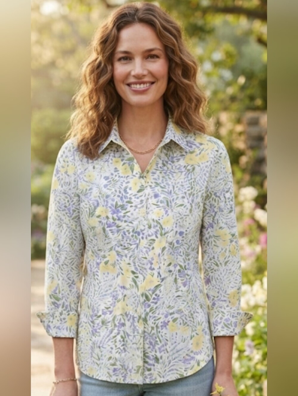 THE TOG SHOP NWT'S PASTEL FLORAL BUTTON-DOWN SHIRT